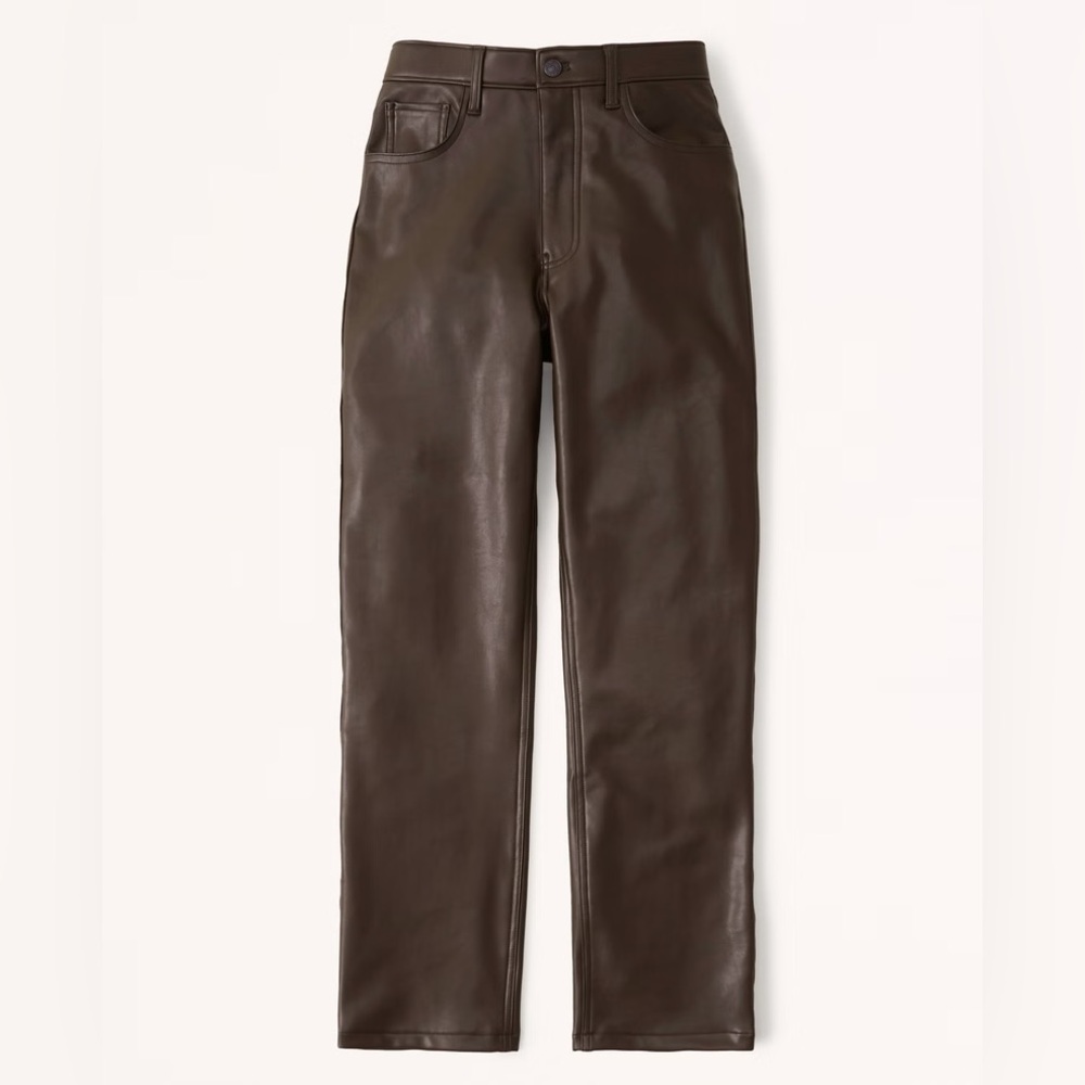 NWT Abercrombie Vegan Leather 90s Straight Pant